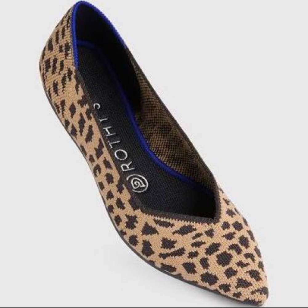 BRAND NEW Rothy’s Leopard Point Flats NWT